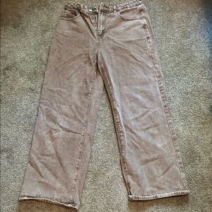 Casual Brown Straight Leg Jeans Relaxed Fit